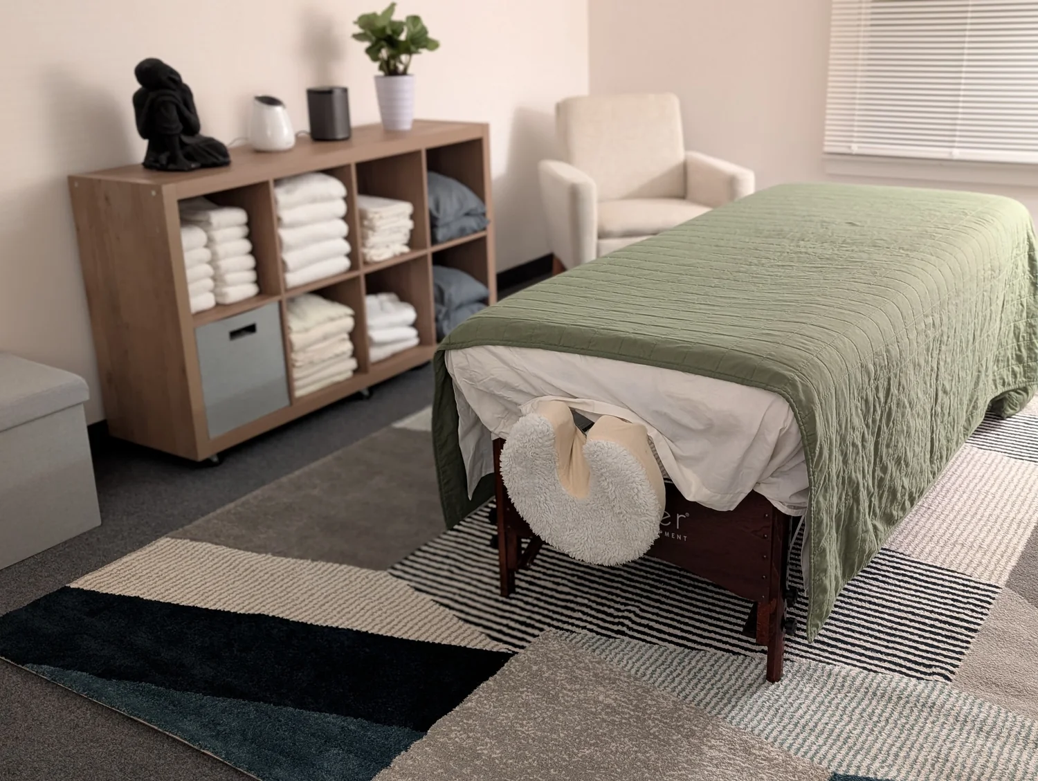Massage treatment room at Sula Massage Therapy